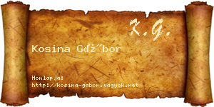 Kosina Gábor névjegykártya
